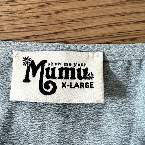 SHOW ME YOUR MUMU Roxy Romper Sage Green Bell Sleeve Womens XL Going Out - Picture 5 of 7